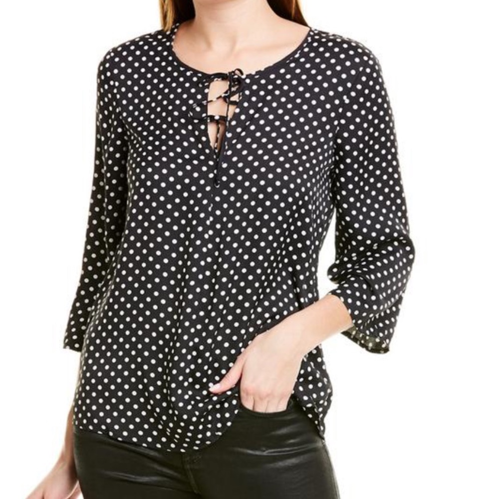 BCBGmaxazria Polka-Dot A-Line Top